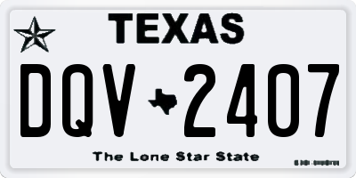 TX license plate DQV2407