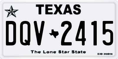 TX license plate DQV2415