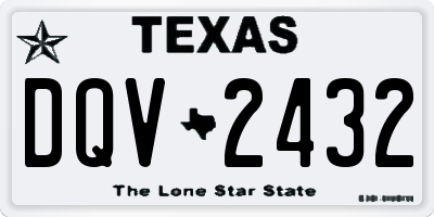 TX license plate DQV2432