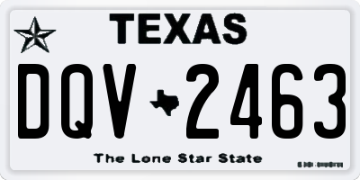 TX license plate DQV2463