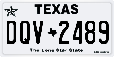 TX license plate DQV2489