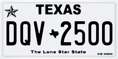 TX license plate DQV2500