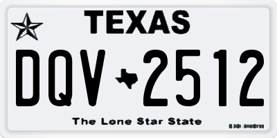 TX license plate DQV2512