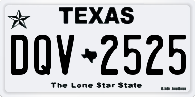 TX license plate DQV2525