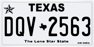 TX license plate DQV2563
