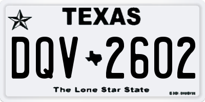 TX license plate DQV2602