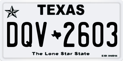 TX license plate DQV2603