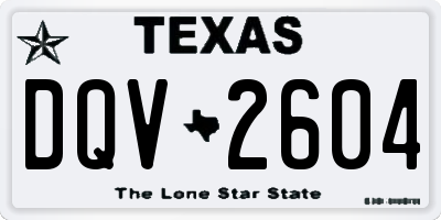 TX license plate DQV2604