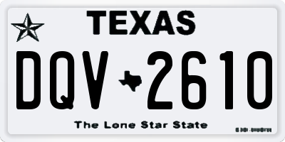 TX license plate DQV2610