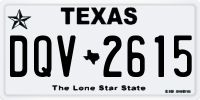 TX license plate DQV2615