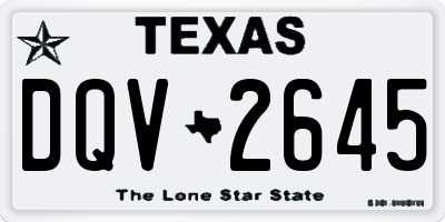 TX license plate DQV2645