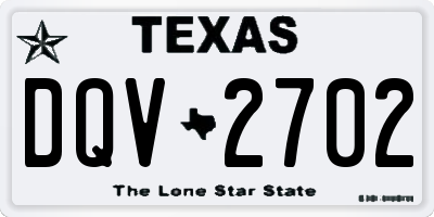 TX license plate DQV2702