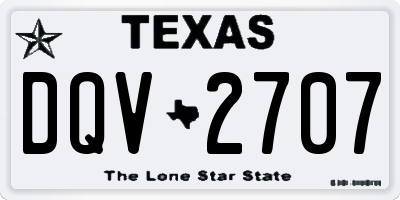 TX license plate DQV2707