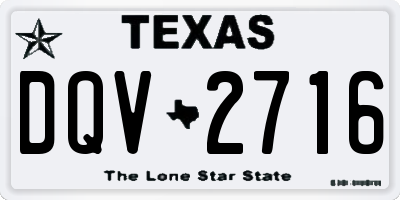 TX license plate DQV2716