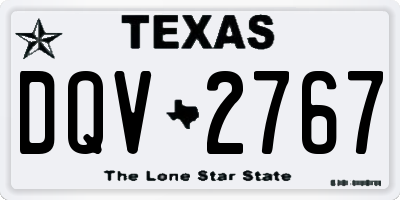 TX license plate DQV2767