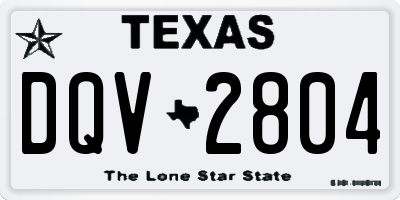 TX license plate DQV2804