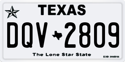 TX license plate DQV2809