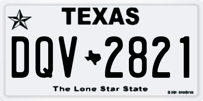 TX license plate DQV2821
