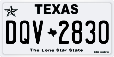 TX license plate DQV2830