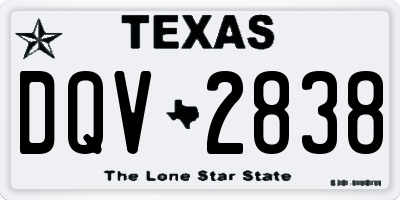 TX license plate DQV2838
