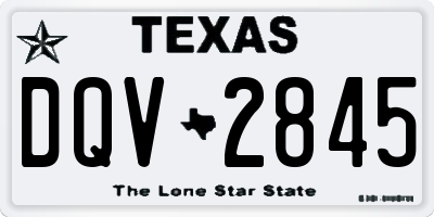 TX license plate DQV2845