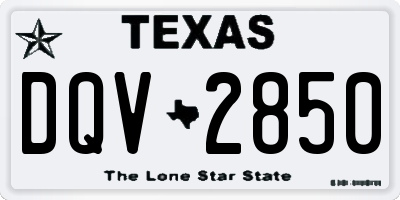 TX license plate DQV2850