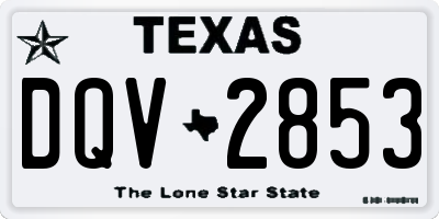 TX license plate DQV2853