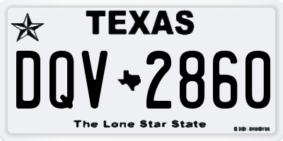 TX license plate DQV2860