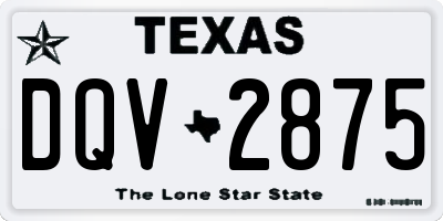 TX license plate DQV2875