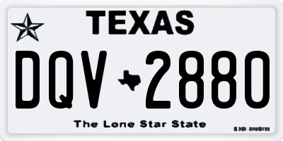 TX license plate DQV2880