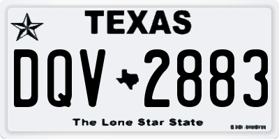 TX license plate DQV2883