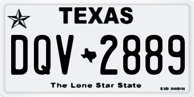TX license plate DQV2889