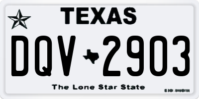 TX license plate DQV2903
