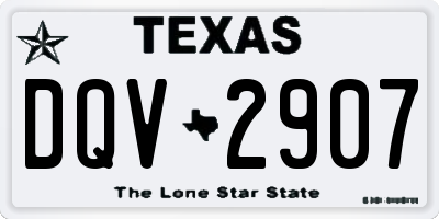 TX license plate DQV2907