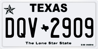 TX license plate DQV2909