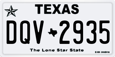 TX license plate DQV2935