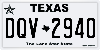 TX license plate DQV2940
