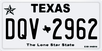 TX license plate DQV2962