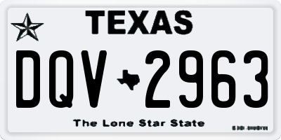 TX license plate DQV2963