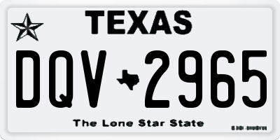 TX license plate DQV2965