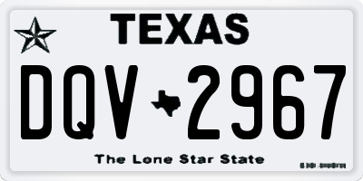 TX license plate DQV2967