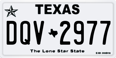 TX license plate DQV2977