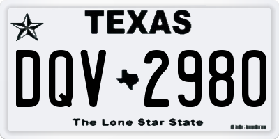 TX license plate DQV2980