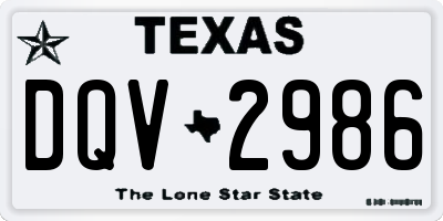 TX license plate DQV2986