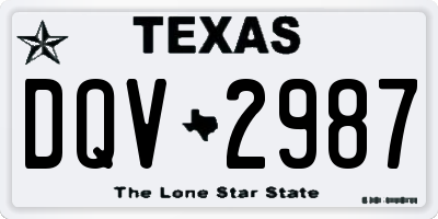 TX license plate DQV2987