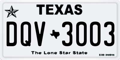 TX license plate DQV3003