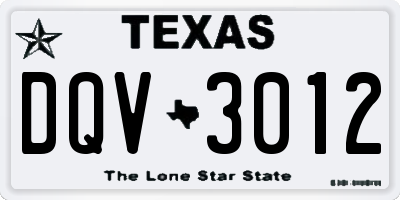 TX license plate DQV3012