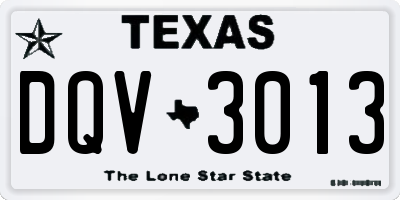 TX license plate DQV3013