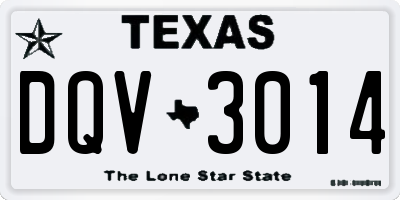 TX license plate DQV3014