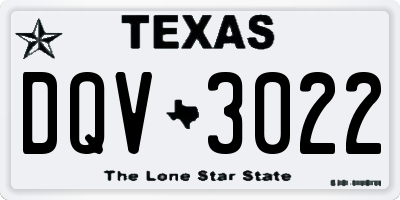TX license plate DQV3022